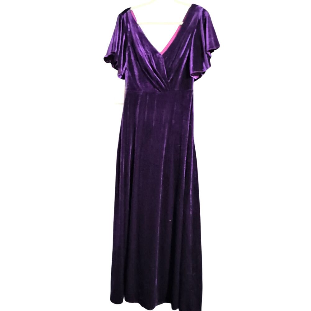 HL Wrap Off the Shoulder Bodice Maxi Formal Plum Purple Dress Women's 10